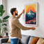 Mountain at Sunrise Retro - Wrapped Canvas-131764510-131764520