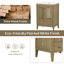 Meuble-lavabo 24 po sans lavabo, base seulement, armoire en rotin avec portes et tiroir, cadre solide et panneau de fibres à densité moyenne, naturel