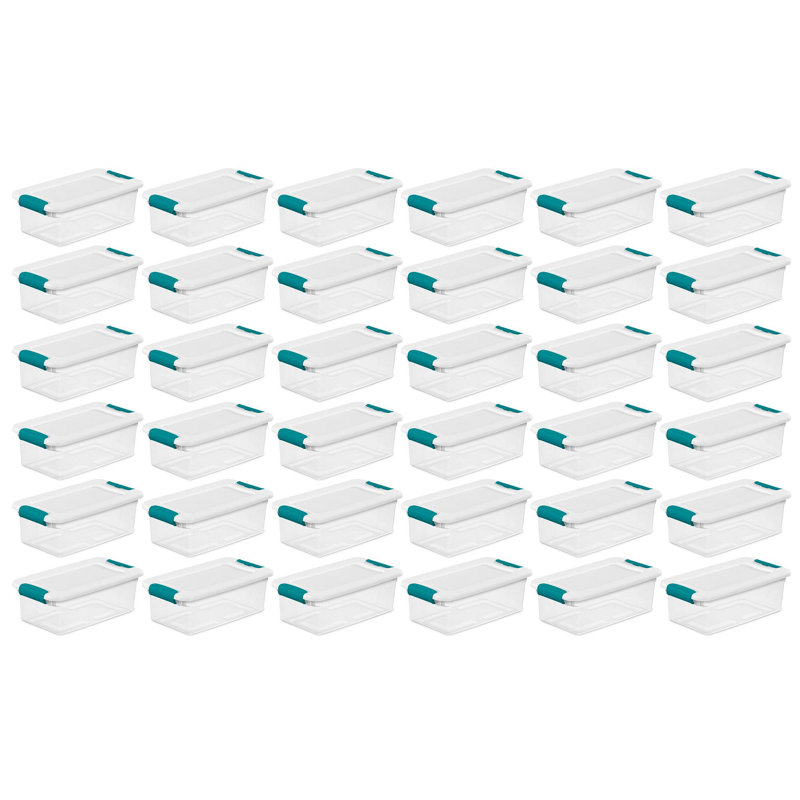 Sterilite Plastic Clear Stackable Latching Storage Box Container