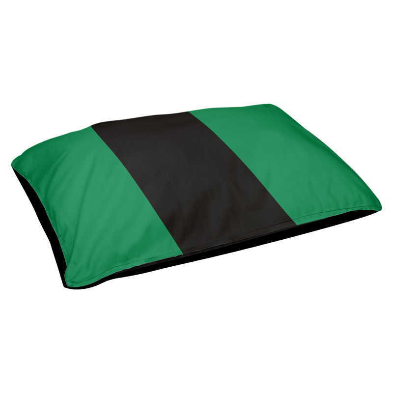 Coussin rectangulaire designer New York Bronx, Grand (L 40 po x l 50 po), Vert / noir / vert