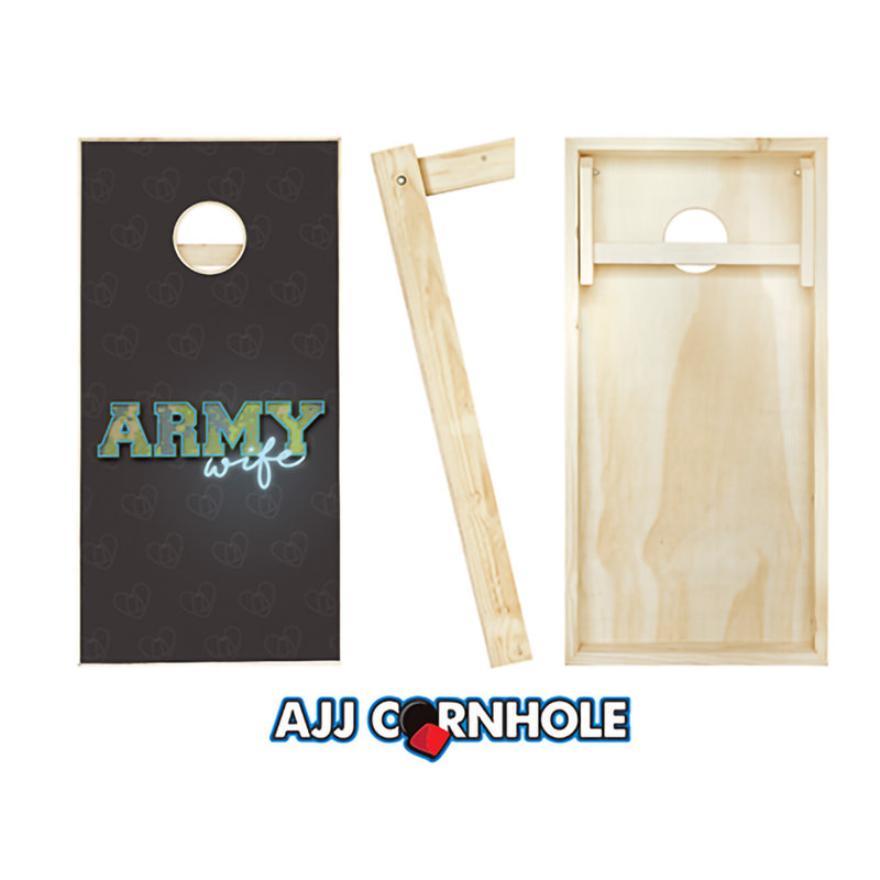 2' x 4' Army Wife Solid Wood Cornhole Set with Bags, Orange