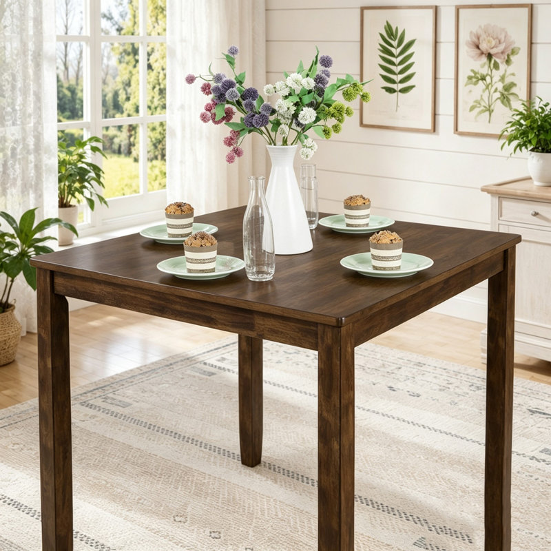 Table carrée à hauteur de comptoir 34,5 pouces, Walnut