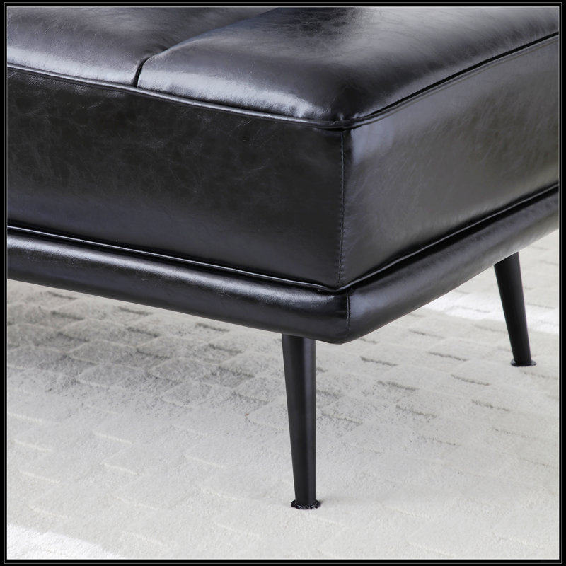 Banc de bout moderne de 55 po de largeur, Noir
