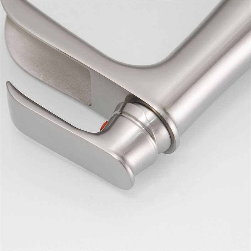 Single-Hole Single-handle Bathroom Faucet with Drain Assembly, Brushed Nickel