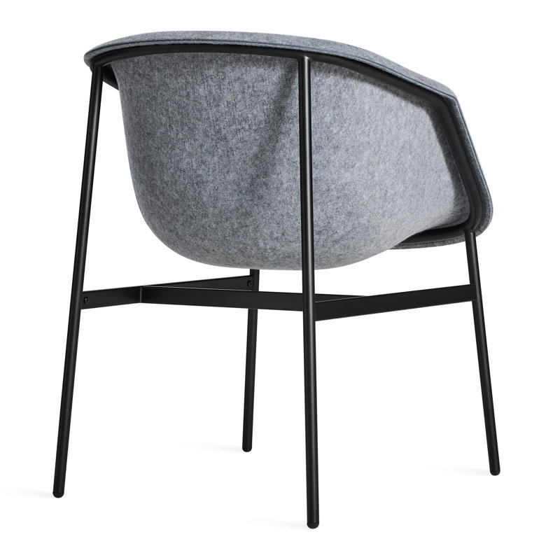 Past Life Upholstered Arm Chair, Light Gray, Black