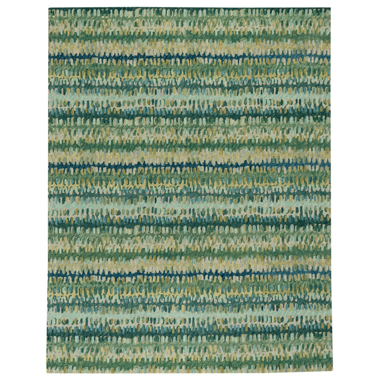 Paint Chip Moss Hand Micro Hooked Wool Rug