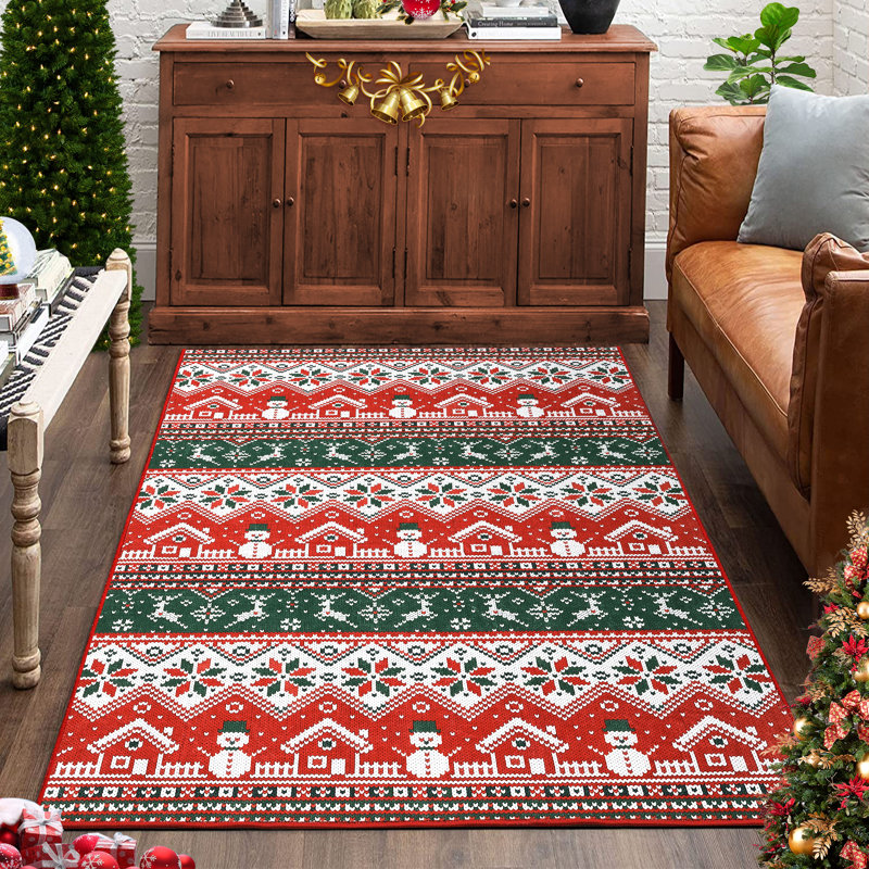 Tapis décoratif de Noël pour salle à manger, Rectangle 4 pi x 6 pi