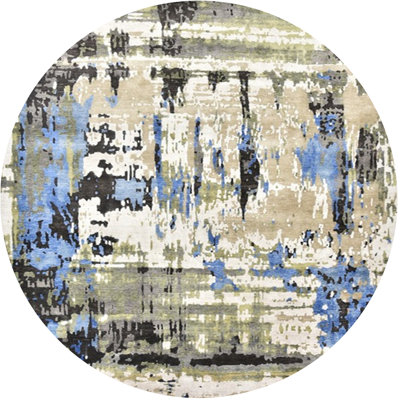 Tapis abstrait bleu / vert / beige