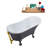 55" Streamline Clawfoot Soaking Acrylic Bathtub With Drain, Clawfeet, and Bamboo Tray-76099828-66367038