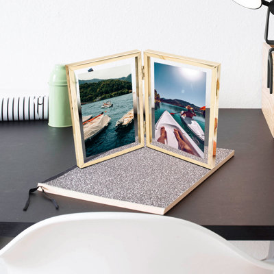 Hinged Floating Metal Frame with Real Glass