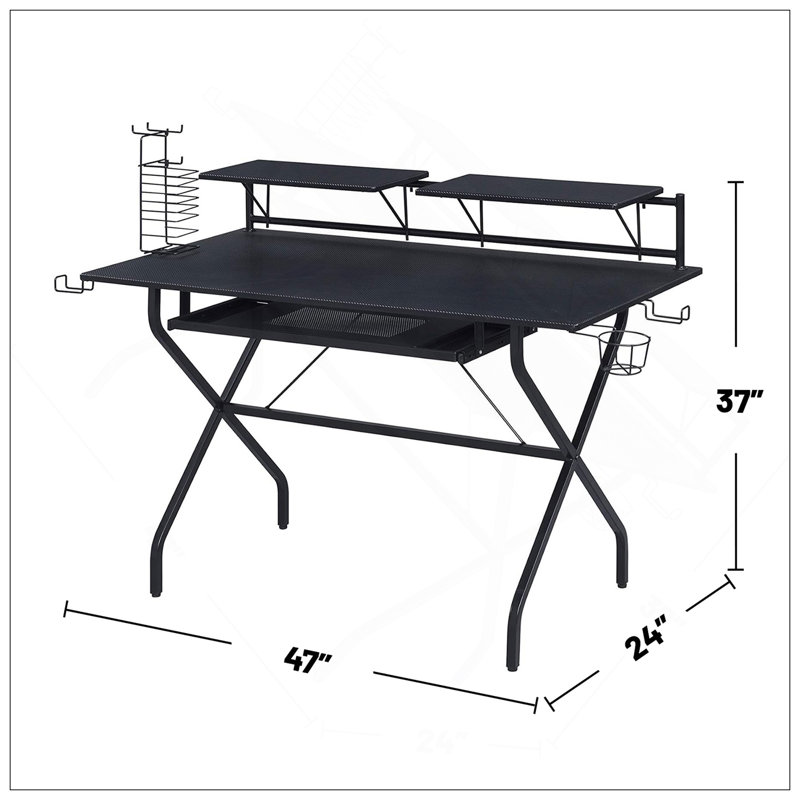 Versatile Rectangular Computer Desk With Practical Keyboard Tray And Storage Options