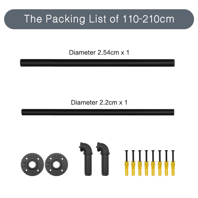Teignmouth Stainless Steel 121cm to 221cm Curtain Track/Rail