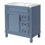 Meuble-lavabo compact avec lavabo en céramique, 2 tiroirs et tablette réglable pour les petits espaces-1550008578