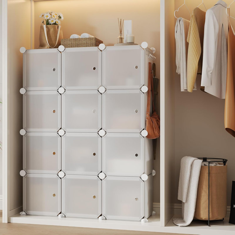 8-Tier 48-Pair Expandable Shoe Cabinet Organizer - Portable Stackable Shoe Rack with 2 Versatile Hooks, Freestanding Space Saving Storage for Bedroom, Closet, Entryway & Apartment