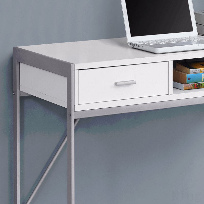 Bureau d'ordinateur, bureau personnel, ordinateur portable, tiroirs de rangement, L 48 po, travail, stratifié, métal, contemporain, moderne