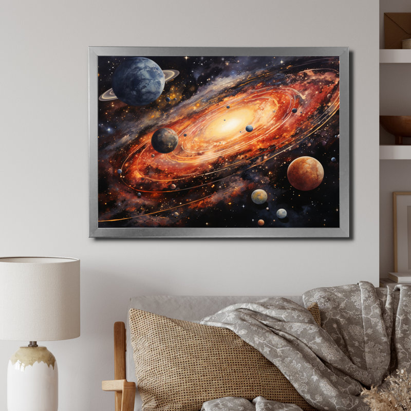 «Météores Comets Embrace I» sur toile, Cadre photo argenté, H 12 po x l 20 po x P 1 po