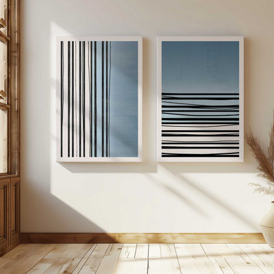 18 "X 12" Twilight Stripes, ensemble de 2 impressions sur toile