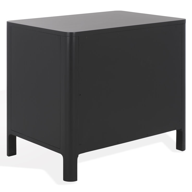 Abbiava 1 Drawer Wood Nightstand, Black
