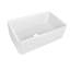 Évier de cuisine rectangulaire blanc à cuve, style ferme/tablier, en céramique réfractaire, avec grille et crépine, DeerValley Grove, 76 cm L x 46 cm l