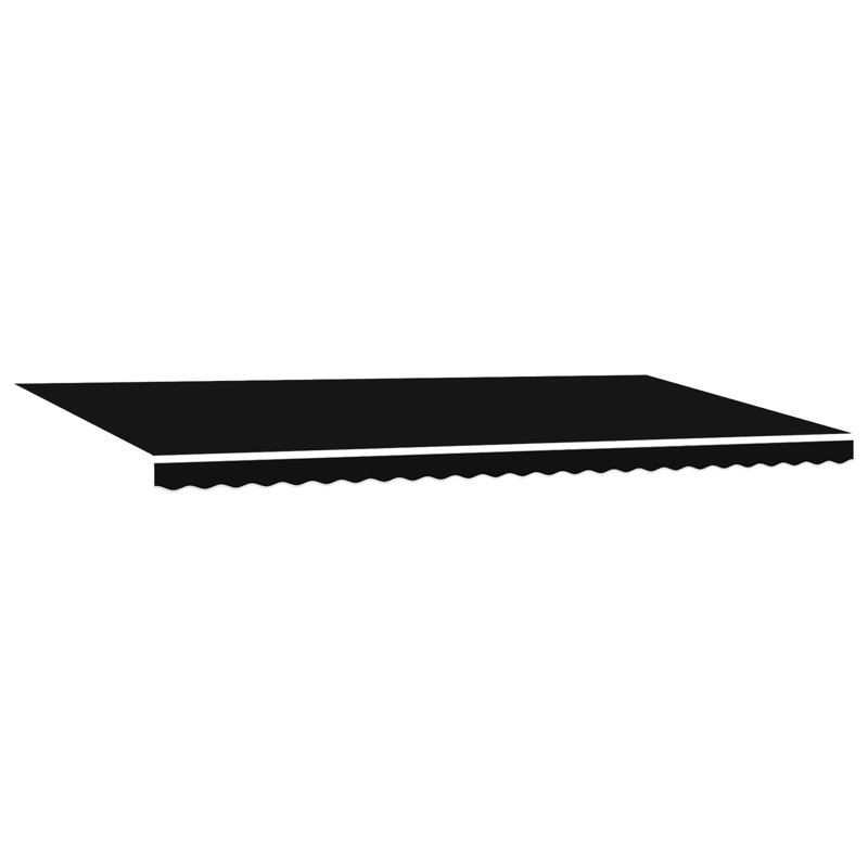 Brayden Studio Retractable Patio Awning, 600 cm W x 350 cm D, Black