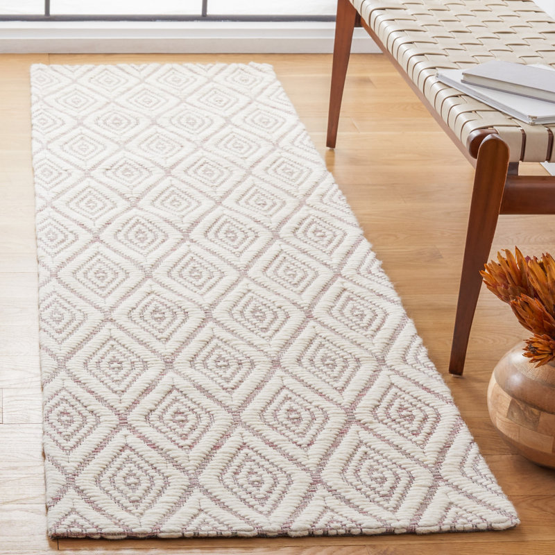 Karaline Hand Woven Wool And Cotton With Latex Geometric Rug, Runner 2'3" x 8'