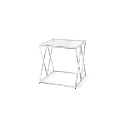 Gabrielle Glass Top Frame End Table