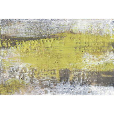 Yellow And Grey Serenity I by Jennifer Goldberger - Painting on Canvas