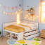 Lit de jour double avec tiroirs et tablettes-225284990