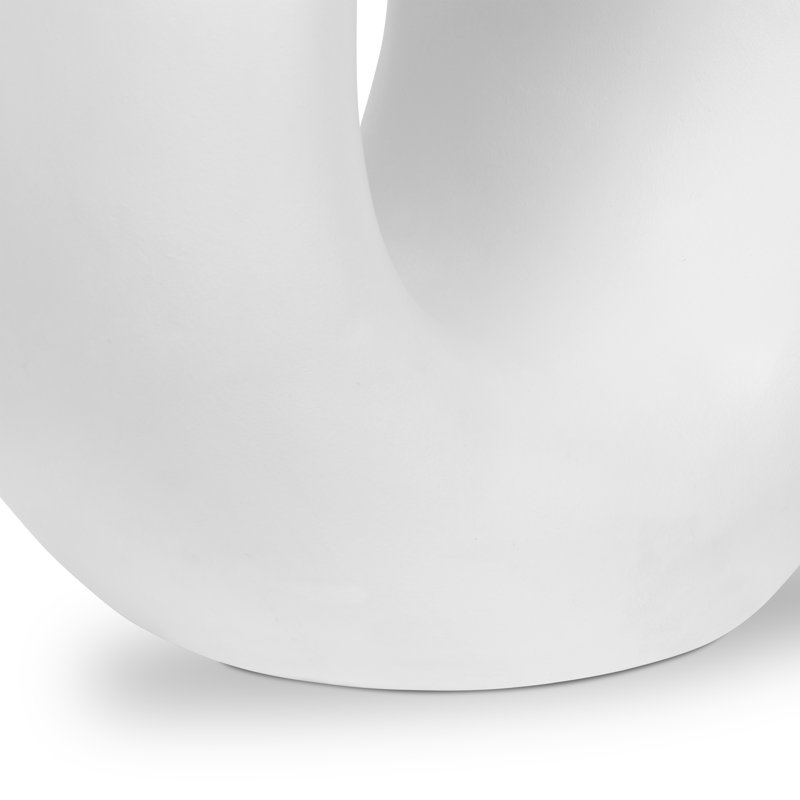 Minori Reinforced Cement Side Table, White