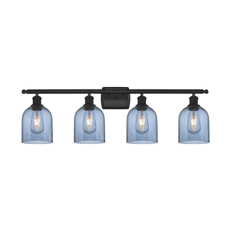 Anacaren 4 - Light Dimmable Vanity Light, Princess Blue, Matte Black