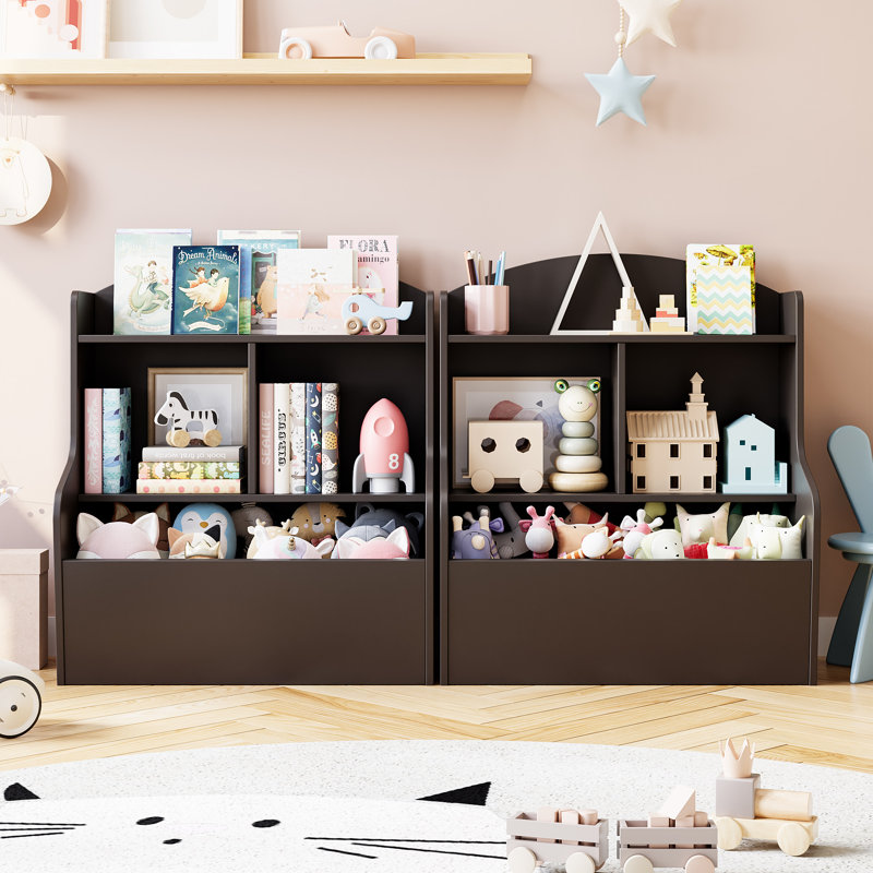 3-Tier Kids Bookshelf & Toy Organizer with Cubbies – Multi-Compartment Storage Shelf for Toys & Books – Ideal for Playroom, Bedroom, Living Room, Kindergarten – Durable Design