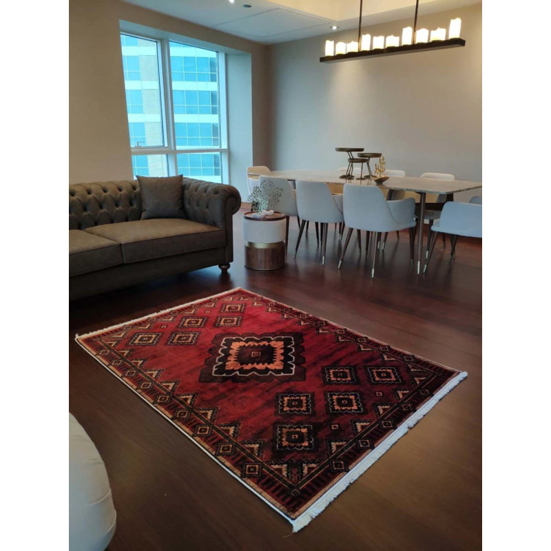 Tapis en coton Landree avec envers antidérapant, Rectangle 5 pi 3 po x 9 pi 10 po