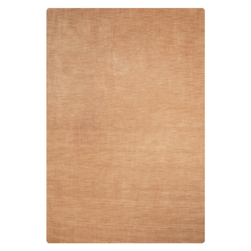 Hand Knotted Loom Wool Eco-Friendly Area Rugs  -  Rectangle, Camel Color, Plain Solid Design, High Pile Thick Handmade Anti Skid Area Rugs for Living Room, Bed Room 