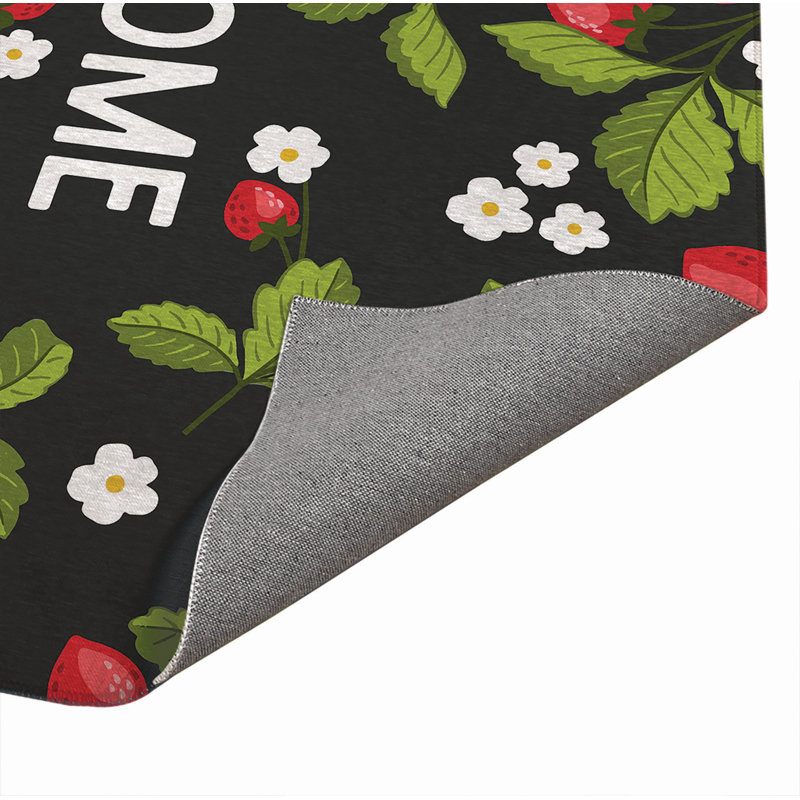 Paillasson Strawberries, Gris anthracite, L 60 po x L 84 po