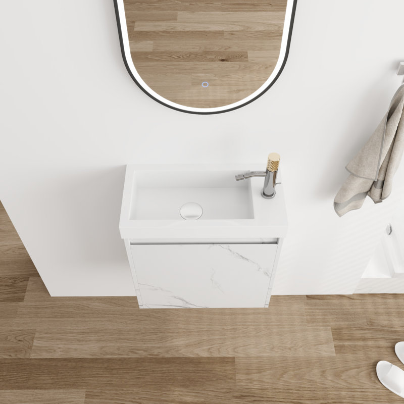 Ismed 20'' Single Bathroom Vanity with Resin Top