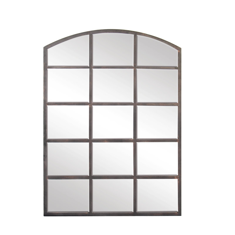 Miroir mural Haider, 40 po x 30 po, Fenêtre, Gris foncé