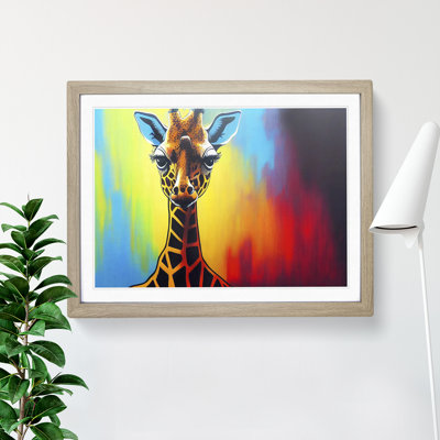Giraffe in Colour - Framed Print