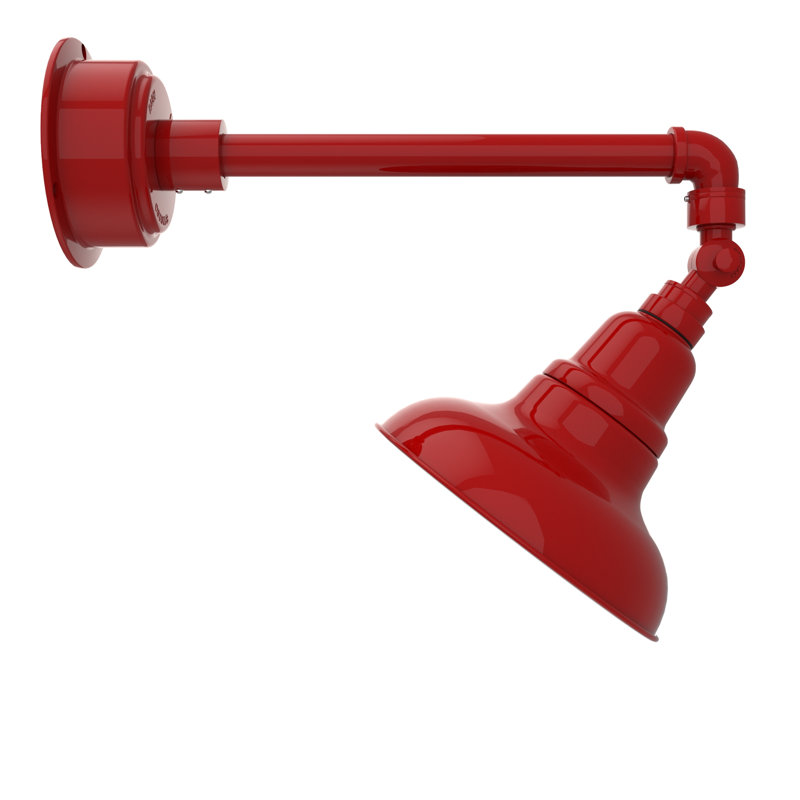Luminaire de grange d'extérieur à DEL Adesh, Rouge cerise