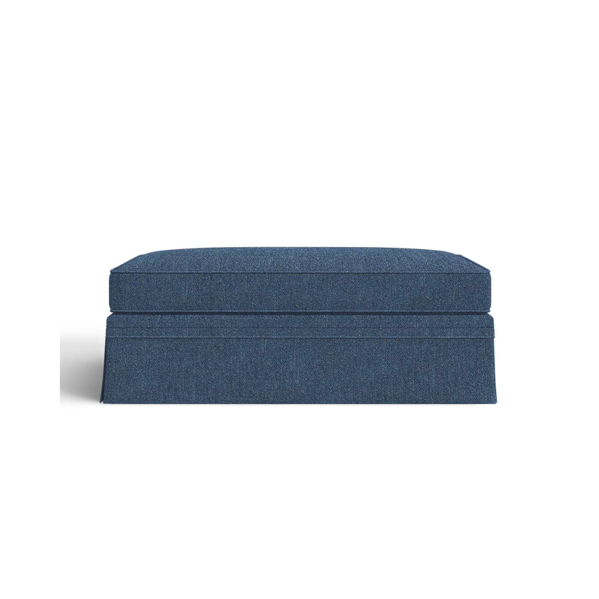 Shelby Upholstered Storage Ottoman, Classic Indigo Denim