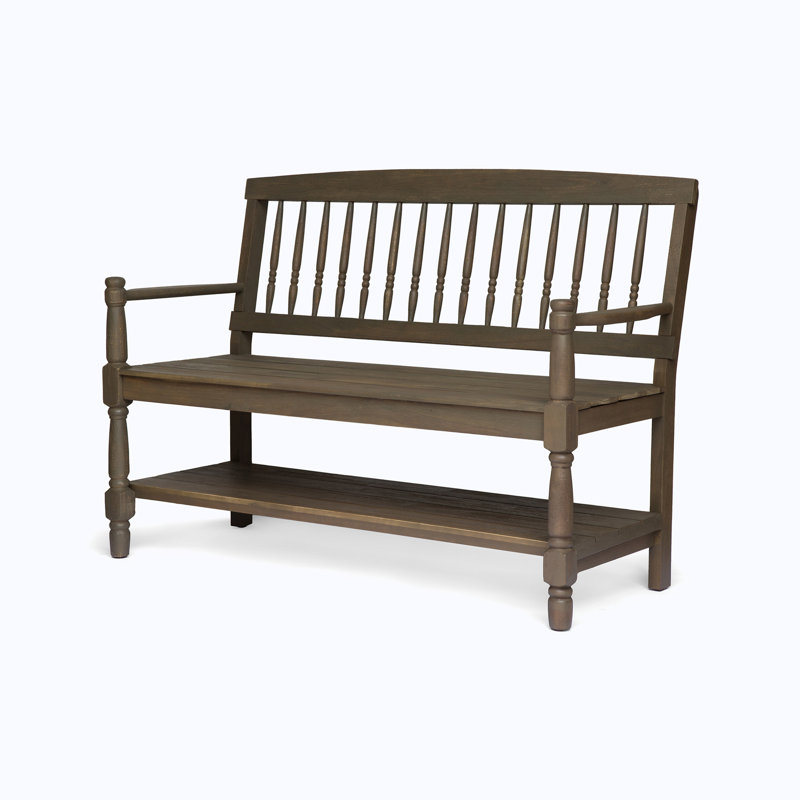 Outdoor 51" Wood Loveseat, Gray