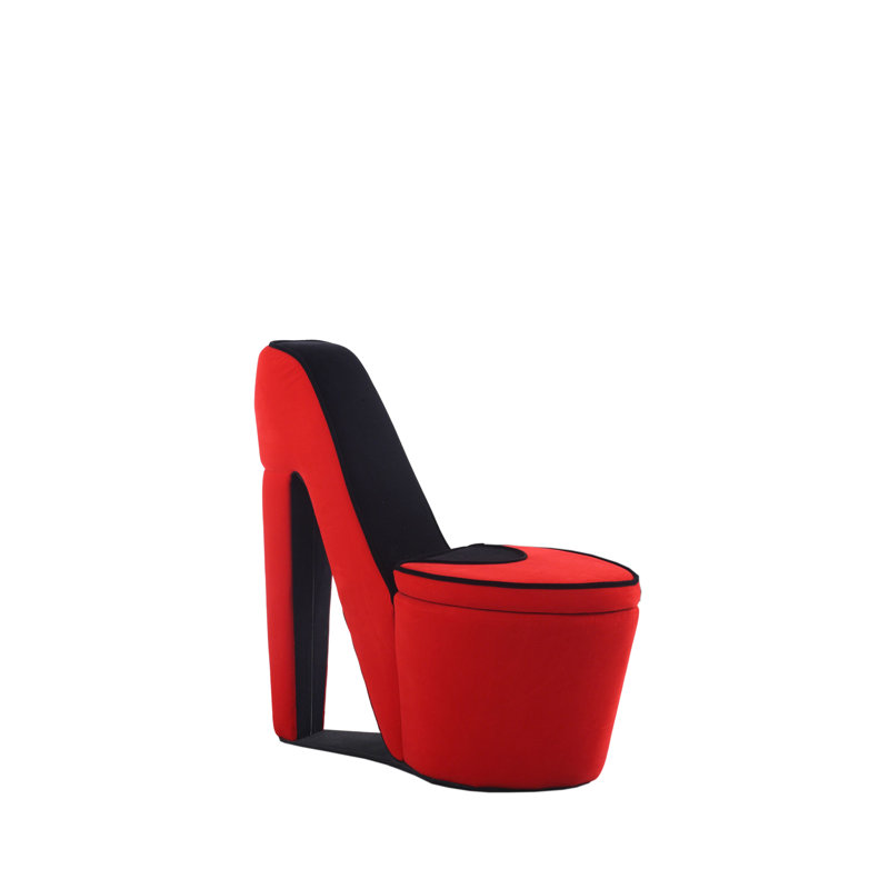 Chaise longue en polyester de 32 po Davey, Rouge/noir
