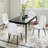 34.6"H Modern Dining Chairs Fleece Fabric Side Chairs With Metal Legs-2140007156-2140007159