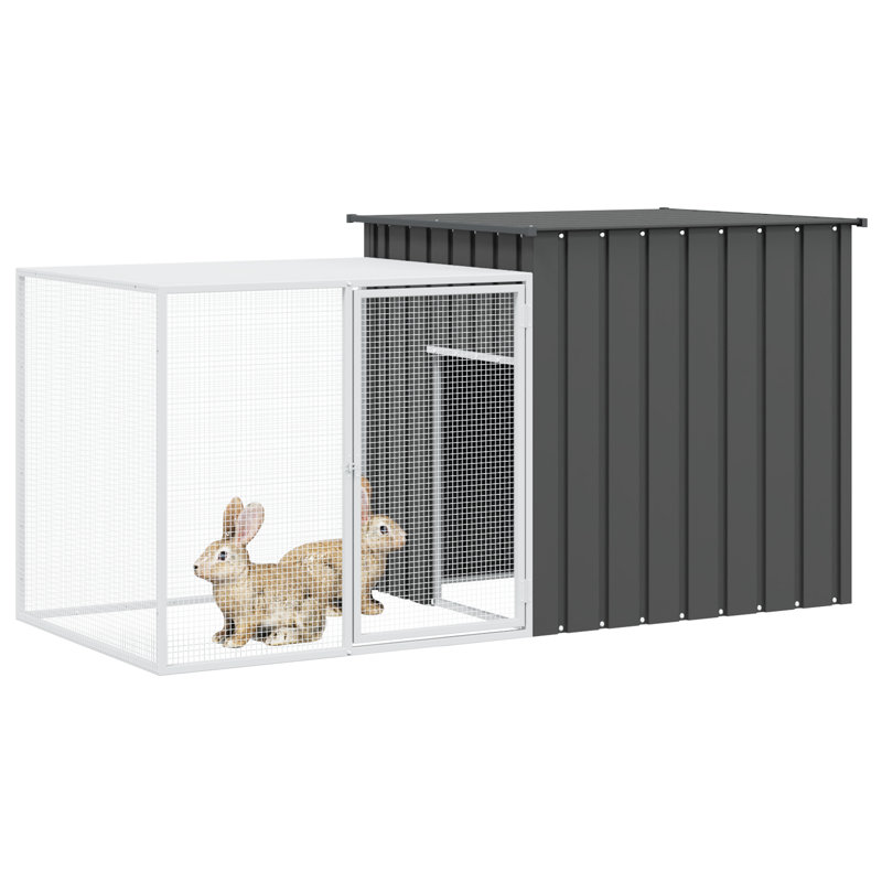 Demeko Weather Resistant Rabbit Cage, Anthracite