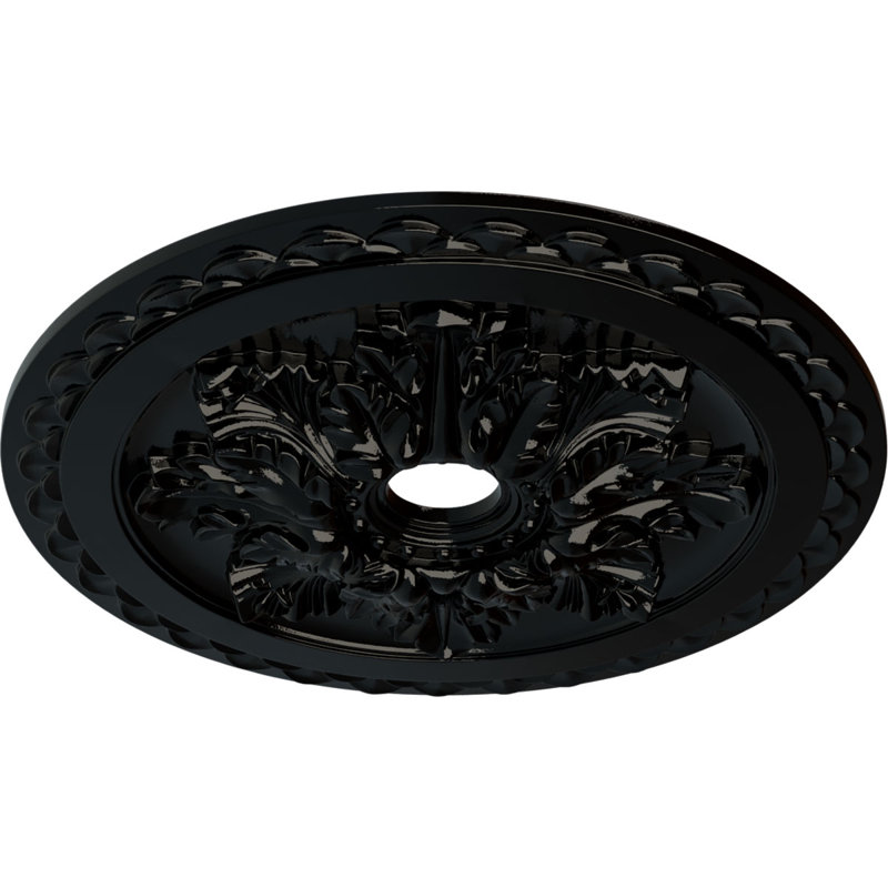 Médaillon de plafond de luxe de 23 5/8 po x 3 po x P 2 po (convient aux auvents jusqu'à 4 po), Perle noire