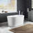 56" x 32" Freestanding Acrylic Bathtub with Wide Rim for Faucet Installation (Faucet Not Included)-58955082