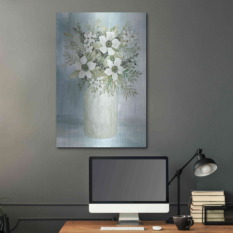 «White Blooms I» par Cindy Jacobs, H 36 po x l 24 po
