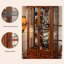 Vitrines en bois massif marron et verre