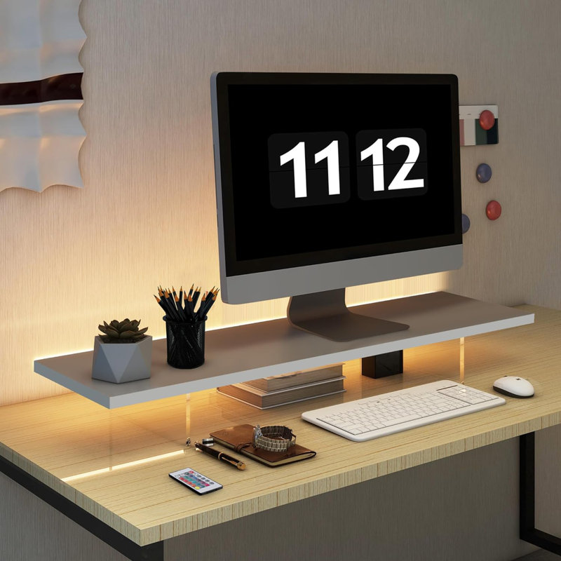 Acrylic Computer Monitor Stand with LED Light,Acrylic