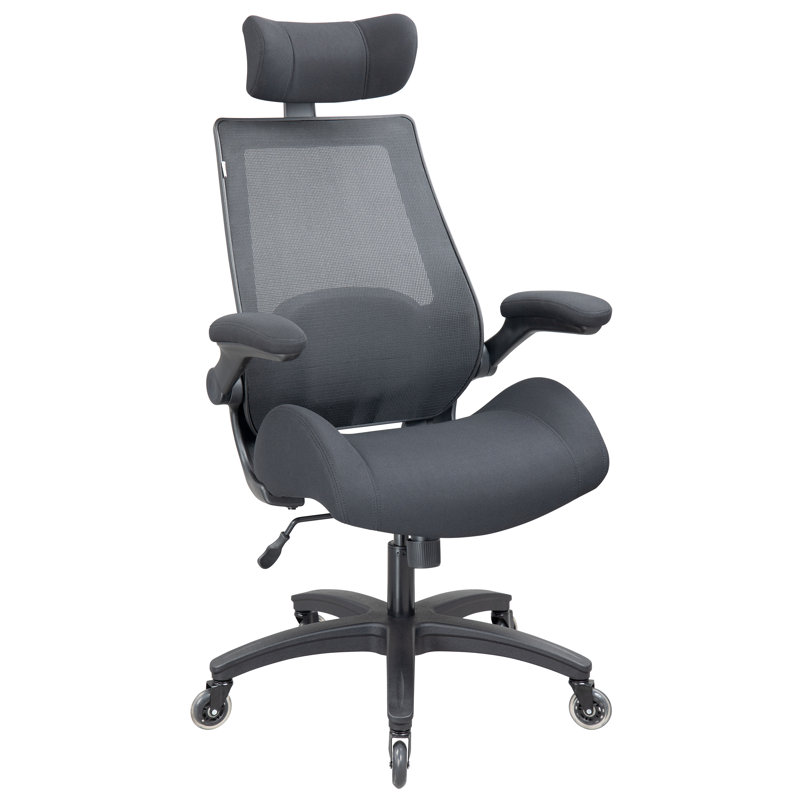 Chaise de bureau ergonomique Bakersville avec appui-tête et soutien lombaire