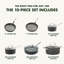 GreenPan Chatham Healthy Ceramic Nonstick 10 Piece Cookware Set
